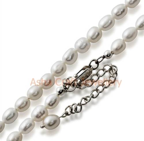 Asha Craft: Genuine 925 Sterling Silver Girls Freshwater Pearl Necklace