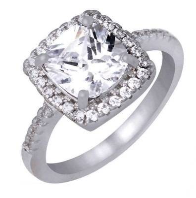 ASHA CRAFT: Classic Cushion cut 2.38ct. Cr.Diamond Engagement Ring. Size 5.5 / K / 5 ½