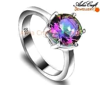 ASHA CRAFT: Gorgeous 0.90ct Cr.Mystic Topaz S925 Silver Ring. Size 6 / M