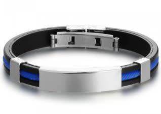 Mens Bracelet | Black & Blue