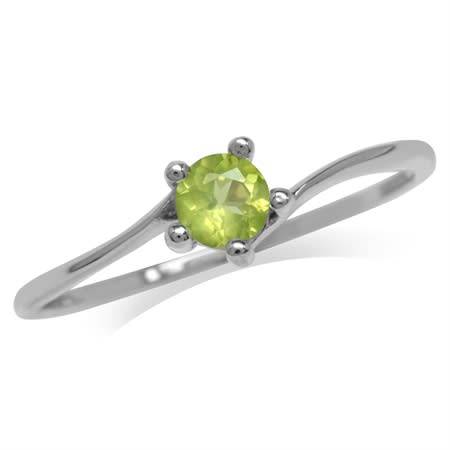 REAL SILVER! Fine 925 Sterling Silver Ring, 0.27ct Peridot Natural Gemstone. Size 9/S