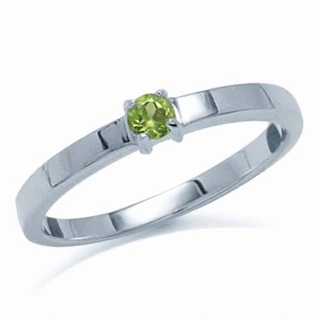 REAL SILVER! Fine 925 Sterling Silver Ring, 0.16ct Peridot Natural Gemstone. Size 8/Q