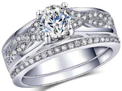 R60 SHIPPING: 1.19ct Cr.Diamond and Accents Swirl Engagement Ring Set. Size 6/M/16.3mm