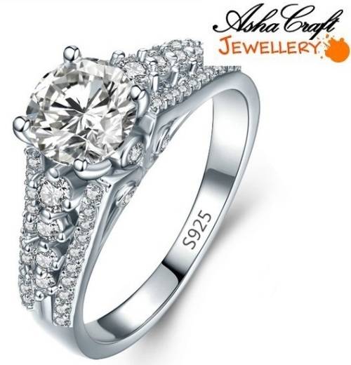 MAGNIFICENT - 1.76ct Cr.Diamond Designer Solitaire & Accents Engagement Ring. Size 7/O