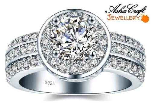 SENSATIONAL! - Sparkling 2.01ct Cr.Diamond Designer Halo Engagement Ring. Size 8/Q