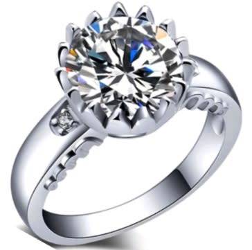 Extraordinary Sparkling Brilliant Round 3.90ct Cr.Diamond Solitaire Engagement Ring - Size 8/Q/18mm