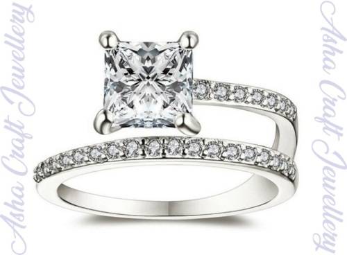 Sparkling Cr.Diamond Engagement Ring. Size 9 / R+ / 18.9mm