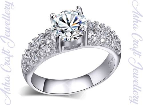 Sparkling Cr.Diamond Engagement Ring. Size 7 / N+ / 17.3mm