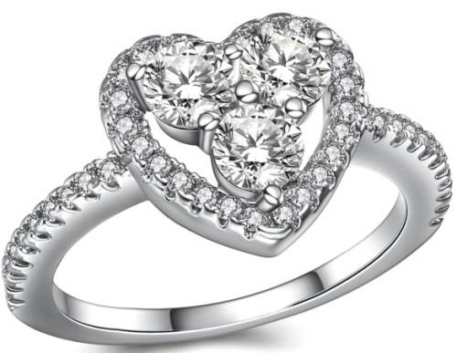Sparkling 0.80ct Cr.Diamond Heart Engagement Ring. Size 6|M