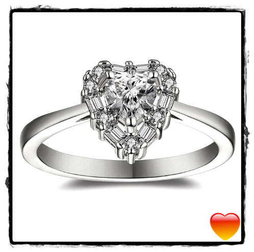 Ready to send, in stock. 1.00ct Cr.Diamond Engagement Ring, Heart Design. Size 6 / M