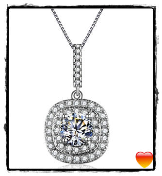Ready to send, in stock. Exquisite 1.00ct Cr.Diamond Necklace, Pave Design, with Chain