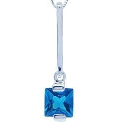 SASSY! Dangling 1.25ct Ocean Blue CZ 925 Sterling Silver Pendant