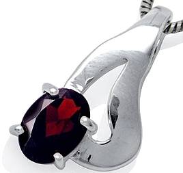 STUNNING!! 0.95ct Genuine Garnet 925 Sterling Silver Slide Pendant