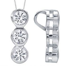 Beautiful 0.54ct Genuine White Zircon 925 Sterling Silver Pendant