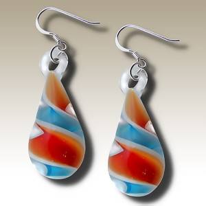ASHA CRAFT - Exquisite Handmade Murano Glass 925 Sterling Silver Earrings