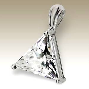 3 AVAILABLE! 3.00ct White CZ Trillion Pendant in Genuine 925 Sterling Silver