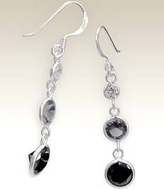 ASHA CRAFT - 3 tone CZ Dangling 925 Sterling Silver Earrings