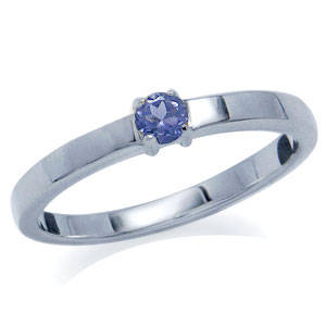 ASHA CRAFT - 0.15ct Genuine Tanzanite Solitaire Engagement Ring. Size 7 / O