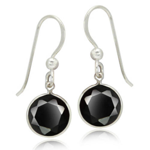 ASHA CRAFT - Exquisite! 12.98ct Jet black CZ 925 Sterling Silver Dangle Earrings