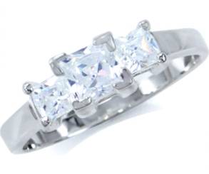 Sparkling 1.24ct White CZ 925 SOLID Sterling Silver Ring. Size 6 / M