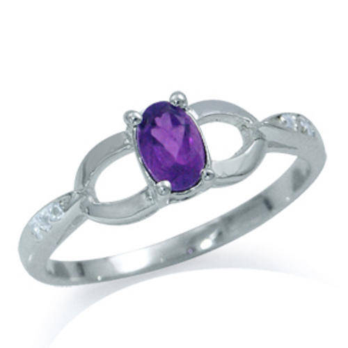 Rich 0.52ct African Amethyst 925 SOLID Sterling Silver Ring. Size 5 / K