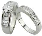 NEW ARRIVAL - Classy Cr. Diamond Engagement / Wedding Ring Set. Size 7 / O