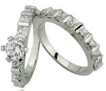 NEW ARRIVAL - Exquisite Cr. Diamond Engagement / Wedding Ring Set. Size 6 / M