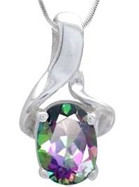 ASHA CRAFT - 0.91ct Genuine Mystic Topaz 925 Sterling Silver Pendant