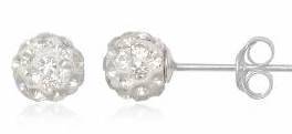 ASHA CRAFT - Genuine White Swarovski Crystal 925 Sterling Silver Earrings