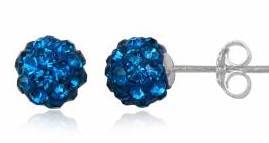 ASHA CRAFT - Genuine Blue Swarovski Crystal 925 Sterling Silver Earrings