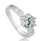 Glittering 0.80ct Pure White CZ 925 Sterling Silver Ring. Size 6.25 / M+