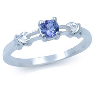 ASHA CRAFT - 0.31ct Genuine Tanzanite Solitaire 925 Sterling Silver Ring. Size 8/Q