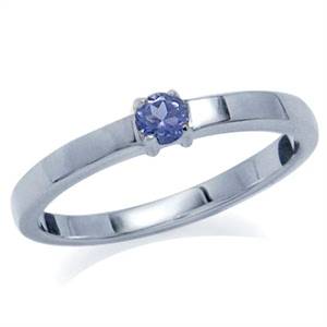0.15ct Genuine Tanzanite Solitaire 925 Sterling Silver Ring. Size 6/M
