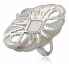 ASHA CRAFT - Genuine Mother of Pearl 925 Sterling Silver Ring. Size 8/Q