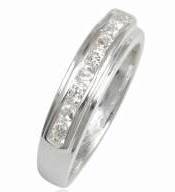 ASHA CRAFT - Channel Set Pure White CZ 925 Sterling Silver Ring. Size 9/R