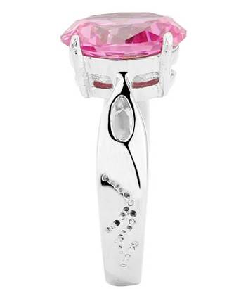 Spectacular 3.00ct Pink CZ 316L SS Solitaire Ring. Size 6 / M