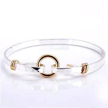 ACJ - Stunning 14kt Gold Vermeil / 925 Silver Circle Bangle - 4mm wide