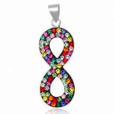 INFINITY Preciosa Crystals 925 Solid Sterling Silver Pendant