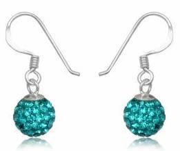 Swarovski Crystals 925 Solid Sterling Silver Earrings - Blue