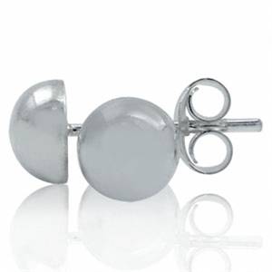 6MM Half Ball 925 Sterling Silver Stud Earrings