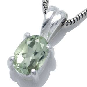 Gorgeous Natural Green Amethyst 925 Sterling Silver Solitaire Pendant