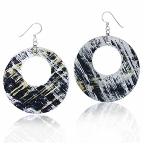 ***R29 postage*** 925 Sterling Silver Multi Colored Shell Circle Dangle Earrings