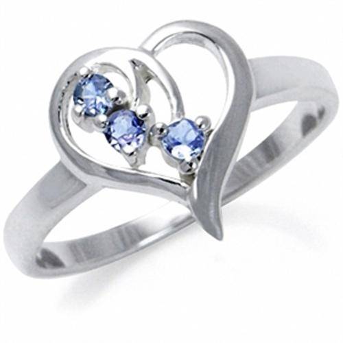 R25 POSTAGE!!! 0.27ct Genuine Tanzanite 925 Sterling Silver Heart Ring. Size 9 / S