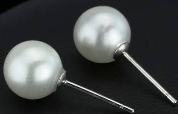 Authentic 925 sterling silver studs earrings with 6MM Freshwater pearls