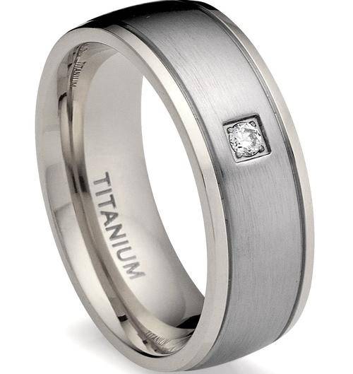 ON SALE!!! Solitaire CZ Bulletproof Titanium Wedding Ring - Size 12 / Y