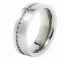 ~~October OH Sale~~Full Eternity Channel Titanium Steel Ring - Size 10