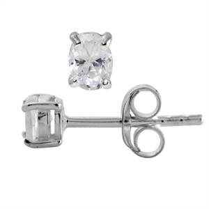 Petite 0.62ct White Cubics 925 SOLID Sterling Silver Stud Earrings