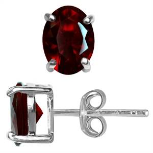 2.42ct Ruby Red Cubics 925 SOLID Sterling Silver Stud Earrings