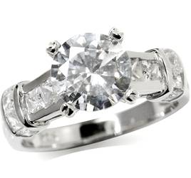 3.63ct White Cubics 925 SOLID Sterling Silver Engagement Ring. Size 8 / Q / 18mm
