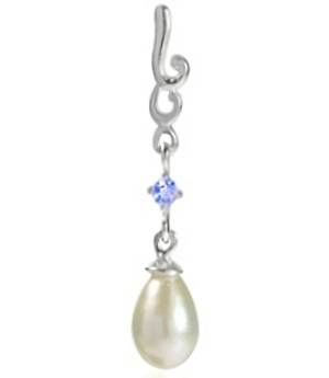 White Pearl and Tanzanite Pendant